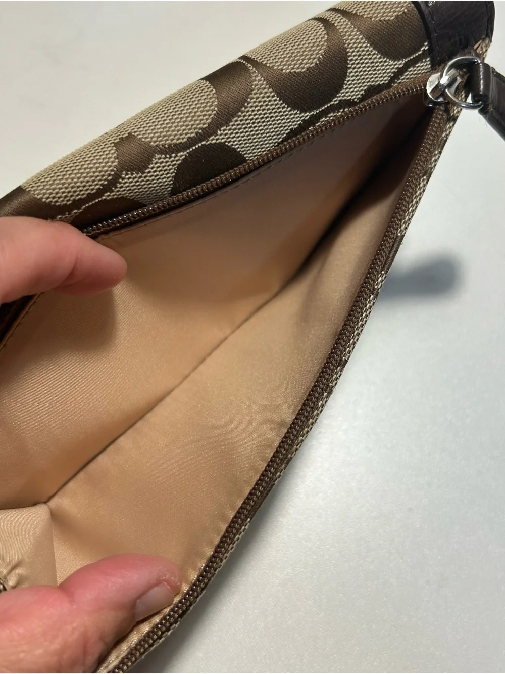 Coach Vintage Khaki Signature Canvas Turnlock Wallet